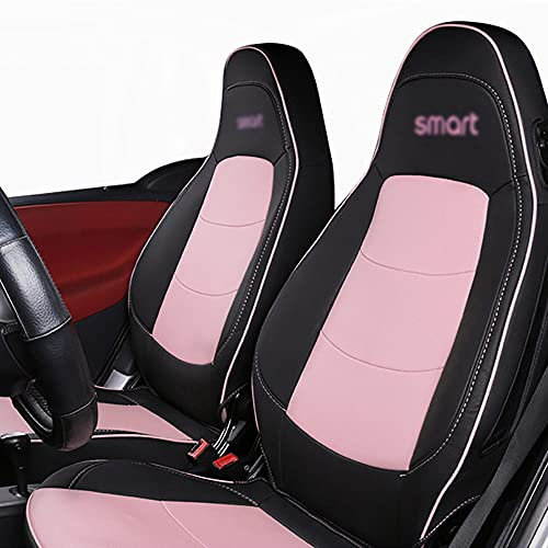 HOWWO Auto Voll Wickeln Sitzbezug Leder Dekoration für Smart 451 450 Fortwo Vier Jahreszeiten Atmungsaktiv Nicht Bewegt Sitzkissen Auto Styling