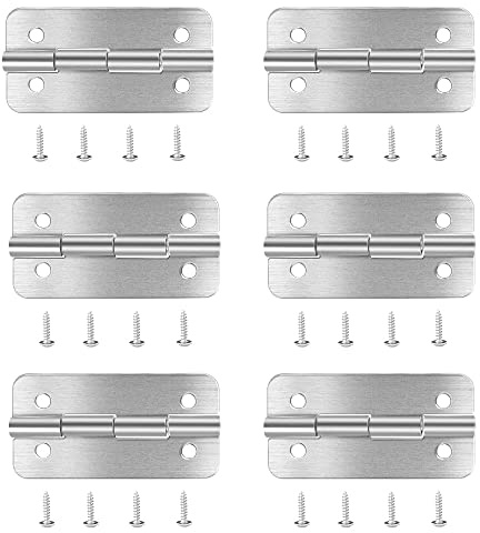 Oloxayi 6pcs Stainless Steel Cooler Hinges and Screws Set Compatible with Igloo Style Ice Chests (Set of 6 Hinges, 24 Screws)