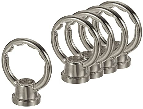 sourcing map Eye Nut 5kg Max Load M10 Thread Ring Shape Female Loop for Hanging Lamp Chandelier, Black Pack of 5