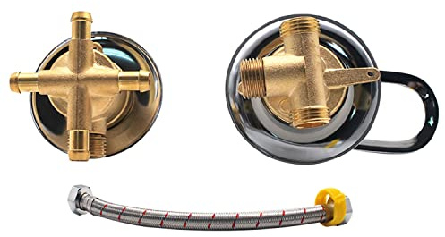 Mitigeur de salle de douche en laiton à sortie 2/3/4/5 voies Poignée de tuyau de douche thermostatique à intubation séparée pour robinet de cabine de douche, noyau de valve en céramique.,4 voies