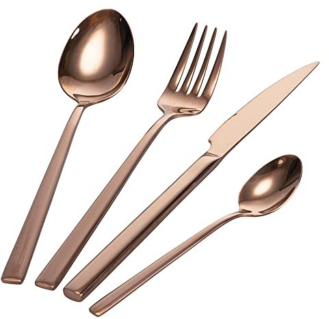 Villa d'Este Home Tivoli 5913433 Besteck-Set, Edelstahl, 18/8, glänzend, 24-teilig