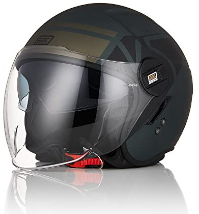 ORIGINE Casco Moto Jet Casco Scooter Abierto con Doble Visera Homologado ECE 22-06