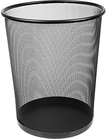 Amex Mebobe Bürokorb aus Metallgewebe - Büromülleimer - Mülleimer für das Büro, Schule, Kinderzimmer - Hochwertige Verarbeitung - Praktische Größe - Müllcontainer - Silber - 29,5x34,5 cm