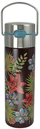 Eigenart Leeza Rustic Flower Double-Walled Thermal Water Bottle Stainless Steel with Sports Cap and Strainer, BPA-Free, 500 ml, 11016