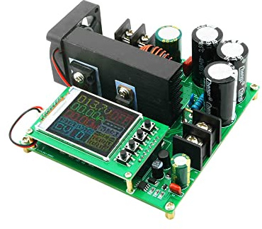 HUIOP Convertidor boost de 900 W Módulo de tensión constante a corriente constante Entrada DC9-60V Salida DC10-120V Max 15A Regulador transformador de voltaje de alta y con pantalla TFT de 1,77
