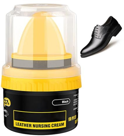 Lederreparatur-Creme Flüssig-Schuhcreme, Schuhwachs mit Schwammbürste, Leder Reparatur Creme, Schuhcreme Lederpflege Creme, Lederpflegemittel, Universal Lederbalsam für Schuhe, Autositze (Schwarz)