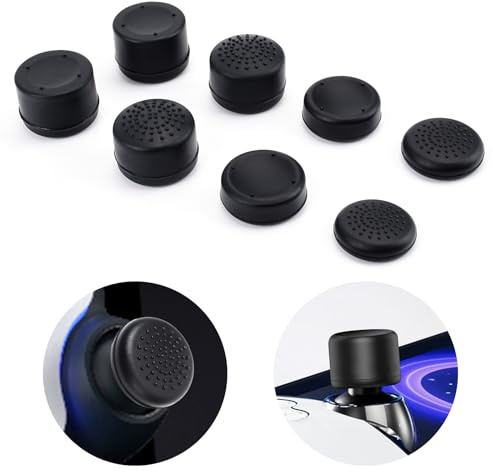 DLseego Thumbstick Grip Caps para PlayStation Portal,Protección Total Antideslizante &Anti-Rayaduras&Antihuellas Cubierta del Mando 8 Tapas de Agarre del Pulgar para PS Portal Remote Player-Negro