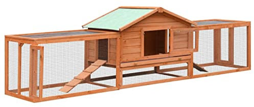 Chaduof Kaninchenstall, Hasenstall, Hasenkäfig, Kaninchenställe,Tierhaus, Kleintierstall, Kaninchenhaus, Haustierstall, Kaninchen Häuser, 303x60x86 cm Kiefernholz & Tannenholz