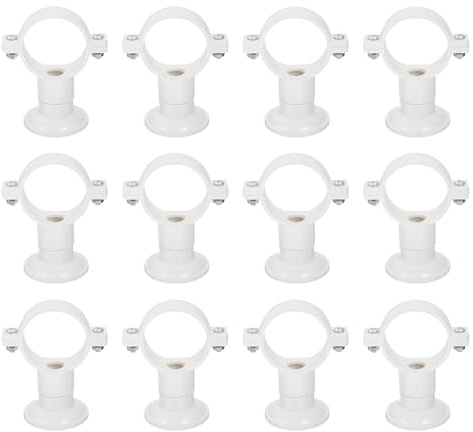 QUARKZMAN 12 Piezas de Abrazaderas de Tubo de Agua de PVC de 40 mm con Base, Adecuadas para Tubos de 40 mm/1.57 de Diámetro Exterior, Soporte de Gancho para Manguera