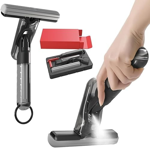 Gowfew Mini mopa de pulverización portátil mejorada para limpieza de encimera, mini fregona de pulverización para escritorio, cocina, baño, cocina, negro, AMY-HH0106