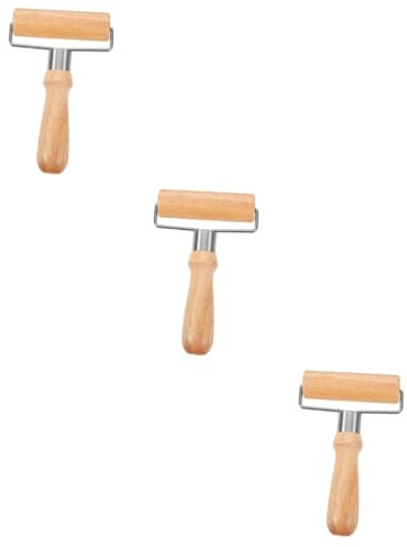 ABOOFAN 3pcs Ergonomic Kitchen Baking Roller Pin Wooden Pizza Pastry Rolling Pin Nonstick Surface