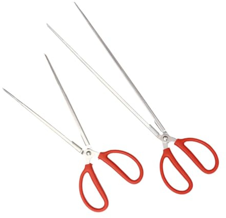 GARVALON 2 Stück Edelstahl Aalklammern mit Großem Öffnungswinkel und Gezahntem Design Langlebige Outdoor Zange für Grill Garten und Müllentsorgung im Freien