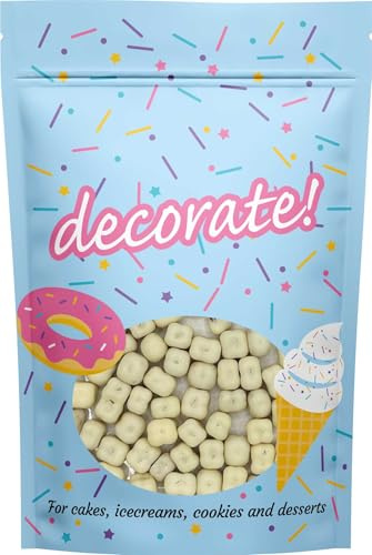 decorate! - Inclusions - Yoghurt Coated Strawberry Cubes - 500g Edible Cake Topper and Cupcake Decorations - For Weddings, Christenings and Parties