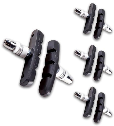 4 Paar V-Brake Bremsbeläge - 70 mm Symmetrische Fahrradbremsklötze, Kompatibel mit Tektro, Avid, Sram V-Brake Felgenbremse, ISO-Standardkonformität