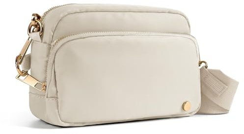 Joryin Stöldskydd crossbody väska för kvinnor män, snedremsbeständig RFID-blockerande resväskor, liten axelväska handväska, beige