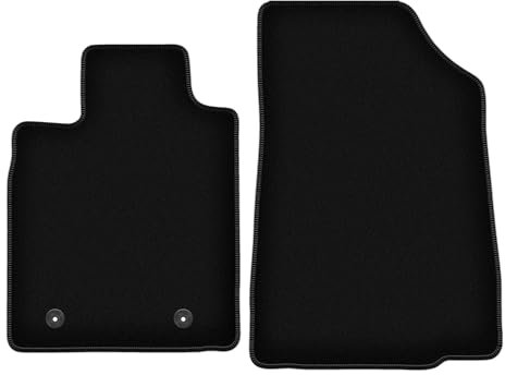 Wielganizator Velours Vorne Fußmatten passend für Dacia Sandero I (2008-2013) | Qualität: Basic - Genaue Passform, rutschfeste Untregrund 2-teilig - Schwarz