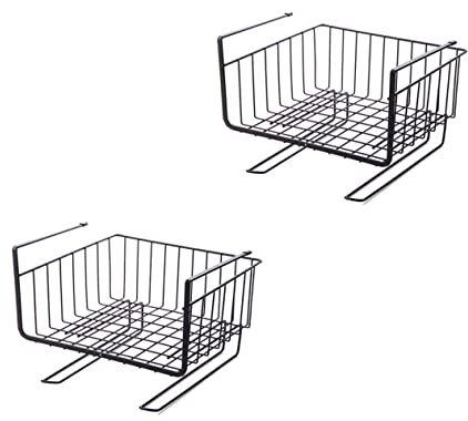 Holibanna Estante Colgante Para Armarios Cocina y Guardarropa Almacenamiento Resistente De Acero Diseño u Plano Para Espacios Bajos Color Negro Multifunctional Para Ahorro De Espacio