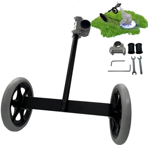 FellDen Rasentrimmer-Radaufsatz, 38,1 cm, höhenverstellbar, 26 mm und 28 mm, für Gas-Saitentrimmer, Benzin-/Elektro-Freischneider, 12,7 cm breite Rasenwalze