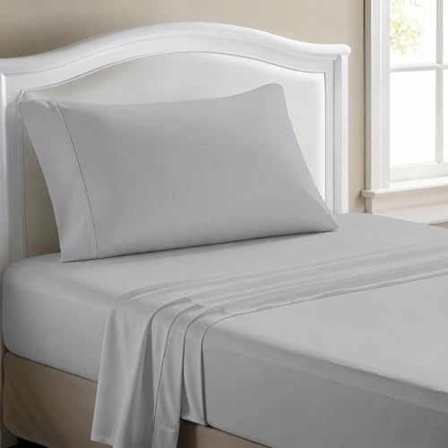 ONIROS Home Juego Sabanas 90x190 / 200 de Lujo Incluye 1 Funda Almohada 75x50, Sabana Bajera 90x190 Ajustable y Sabana Encimera | Bed Sheets Sabanas Cama 90 de Microfibra (Ropa de Cama, Gris Claro)