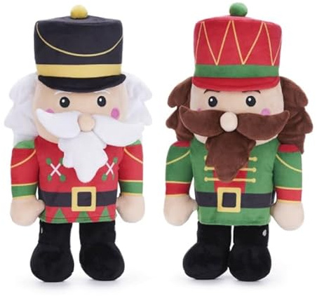 UKToyworld Nutcracker Set of 2 Christmas Soft Toy 12 Nut Cracker Xmas Plush