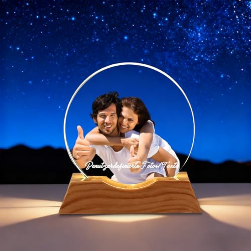 Personalisierter Schneekugel Weihnachtsdekorationen mit Foto Text Weihnachten Kristallkugel Fotorahmen für Familie Männer Frauen (Personalisierte Fotos 1)