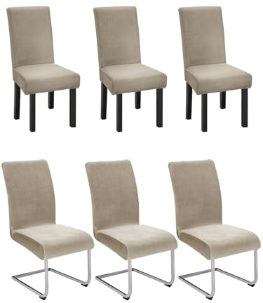 Dmyifan 6er Set Stuhlhussen für Schwingstuhl, Stretch Samt-Stuhlbezug aus Velvet Velour, Elastisch & Waschbar, Chair Cover für Esszimmerstühle, Hotel & Bankett