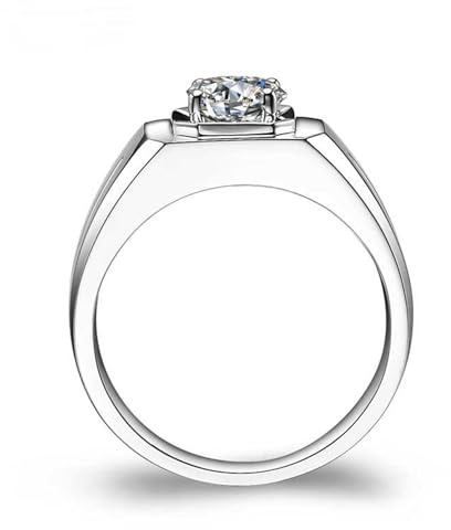 Ayoiow Vorsteckring Weißgold 750 mit 0,5 ct Diamant, Vorsteckring Gold Ehering Größe 60 (19.1)| 18K Weißgold | Trendiger Modeschmuck für Weihnachten