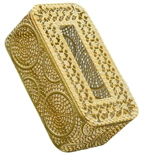 YIXANNX Distributeur de mouchoirs en papier, boîte de rangement pour mouchoirs en papier, finition brillante et construction robuste, un ajout élégant à toute pièce. Boîte distributeur, or, B