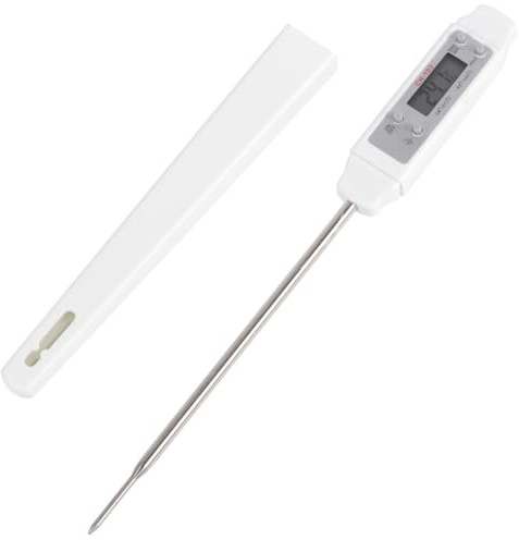 NOLITOY Termometro Digitale per Alimenti Sonda in Acciaio Inox, Misurazione Rapida e Display Led, Termometro per Olio, Latte e Acqua, Utensile da Cucina per Barbecue, Cucina e Ristorante