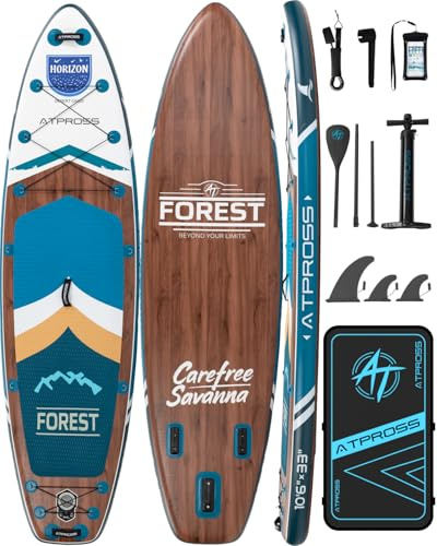 ATPROSS Stand Up Paddling Board mit Zubehör Set, 320x84cm Extra Breit SUP Board für 2 Personen, 200kg Tragkraft, Rutschfestes Stand Up Paddle zum Surfen