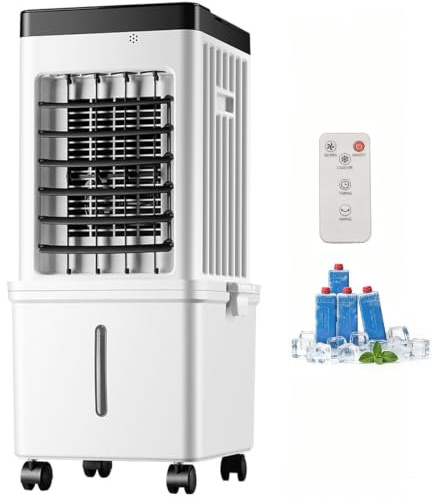 Upgraded Mobile Klimaanlage Mobil Klimagerät Ohne Abluftschlauch, 15L Wassertank 4 Ice Crystals 3 Powerful Windstufen Stumm Luftkühler