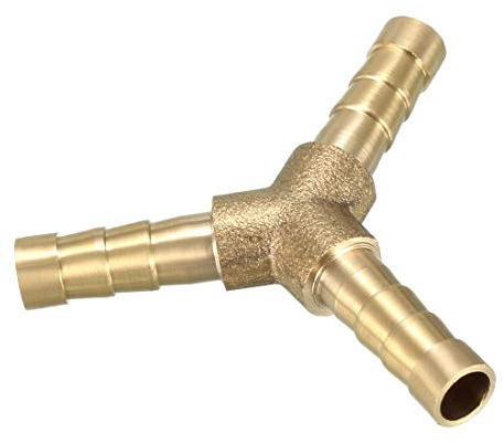 sourcing map 6mm 3 Wege Schlauchverbinder, Messing, Schlauchanschlussstücke für Luft Gas Wasser Kraftstoff 1 Stück