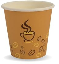 Palucart 500 Bicchieri in Carta per Caffe 75ml Colore Avana Chicco di Caffè biodegradabili cartoncino