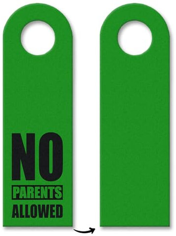 Kinderzimmer Türhänger in Grün mit Spruch: No parents allowed Mädchen Jungen