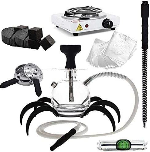 Pack Chicha Oduman Spider N9 Amélioré avec Chauffe Charbon + Plaque + Foyer Silicone + Tuyau Marrakech + Charbons au Coco