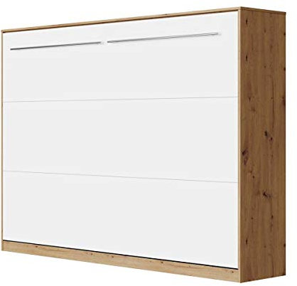 SMARTBett Schrankbett Standard 90x200 120x200 140x200 160x200 Bettschrank Wandbett Wildeiche/Weiss 140 Horizontal