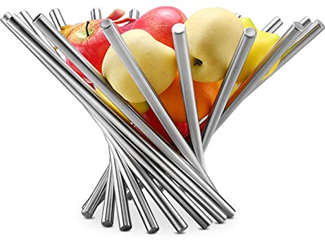 Windfromort Cesto de Frutas y Verduras, Frutero Metal de Cocina Modernos Decorativas, Cuenco de Frutas Plegable Cuenco de Frutas para el Hogar, Cocina, Frutas, Verduras y Pan