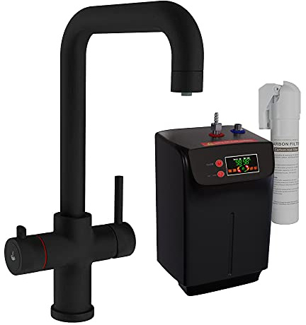 3 in 1 Instant Boiling Hot Water Dispenser Kitchen Sink Mixer Tap with Tank & Filter (Matte Black)