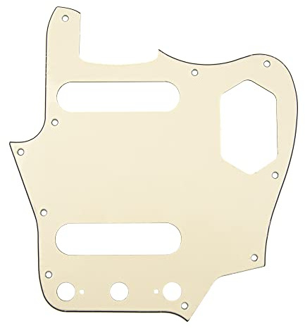Yootones Gitarren-Pickguard im Vintage-Stil, kompatibel mit Fender American Jaguar, 3-lagig, cremefarben, 1 Stück