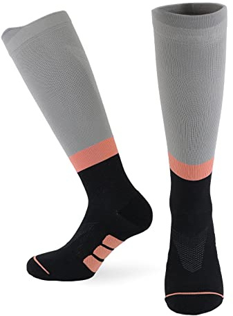 Calze a compressione di alta qualità per uomini e donne – Design premium sostenibile con compressione graduata per sport, corsa, ciclismo, sci, escursionismo, viaggi, Prodotte nell'UE.