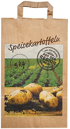 500 Kartoffeltüten - braune Kraft Papiertüten mit Kartoffelmotiv bis 5 kg extra stark in 90 g/m2-500 Stück