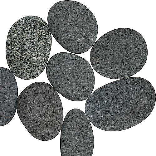 Stoepeoco 10 Stück Flache Steine zum Bemalen,8-10cm Glatte Kieselsteine zum Bemalen,Flache Kieselsteine zum Basteln,handverlesene Naturstein Aquarium Deko-Steine