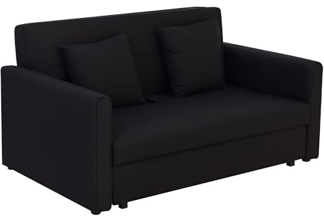 HOMCOM Divano Letto 2 Posti con Vano Contenitore per Salotto, Soggiorno e Camera, Design 2 in 1, Divano Letto Moderno in Gommapiuma, Grigio Scuro