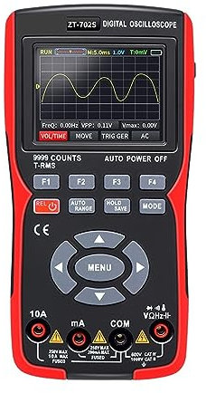 EBAYTV Oscilloscope ZT-702S testeur d'oscilloscope numérique Bande passante 10 MHz 48 MSa/s taux d'échantillonnage voltmètre Courant Hz Cap Ohm multimètre à Diode