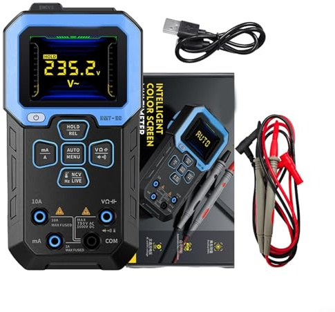 DMT-99 Multimètre Intelligent Multifonctionnel 2.4 TFT Anti-brûlure Mètre de Mesure pour Électriciens et Maison