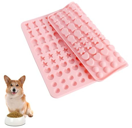 Guittly Backmatte Hundekekse, Backmatten für Hundeleckerlies, Hundeleckerli Backmatte Mini, Hundekekse Backform Knochen, Backmatte Hundekekse 0,5cm für DIY Hundeleckerlies, Schokolade (Rosa)