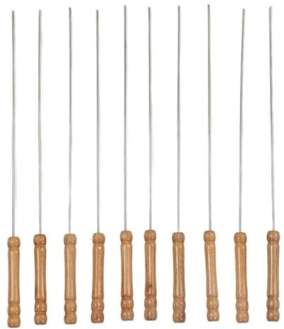 Brochetas de Barbacoa, 10 Piezas Brochetas de Acero Inoxidable para Barbacoa, Pinchos Asar Barbacoa, Brochetas Kebab
