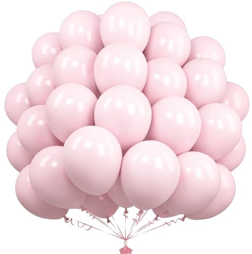 Unisun Pastellrosa ballonger, 50 st, 30 cm, macaronrosa, rosa latexballonger för kvinnor, flickor, dekorationer för födelsedagsfest, möhippa, babyshower, bröllop, examen, jubileum