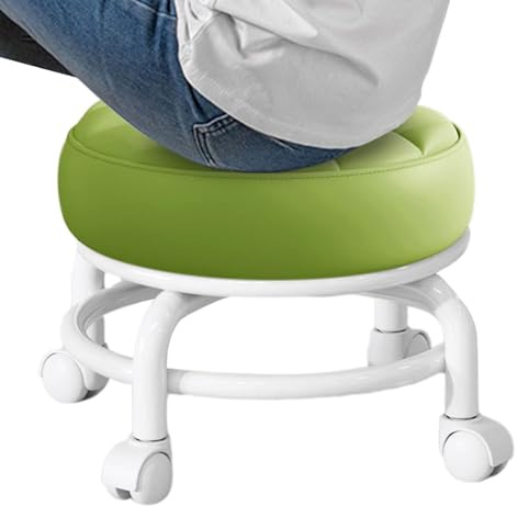 Aizuoni Rollhocker Mit Rollen, 360° Verstellbarer Roll Hocker Mit Rollen, Runder Arbeitshocker, Drehbarer Hocker, Drehhocker Mit Rollen, Rollender Sattelhocker Für Miethäuser
