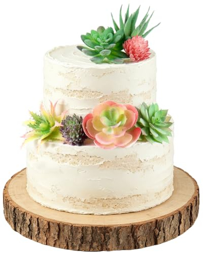 7PCS Artificial Succulent Cake Toppers 3D Green Plant Cake Decors | Succulent Baby Shower, Greenery Plant Birthday Cake Decor, Greenary Succulent Wedding Bridal Engagement Cake Decorations